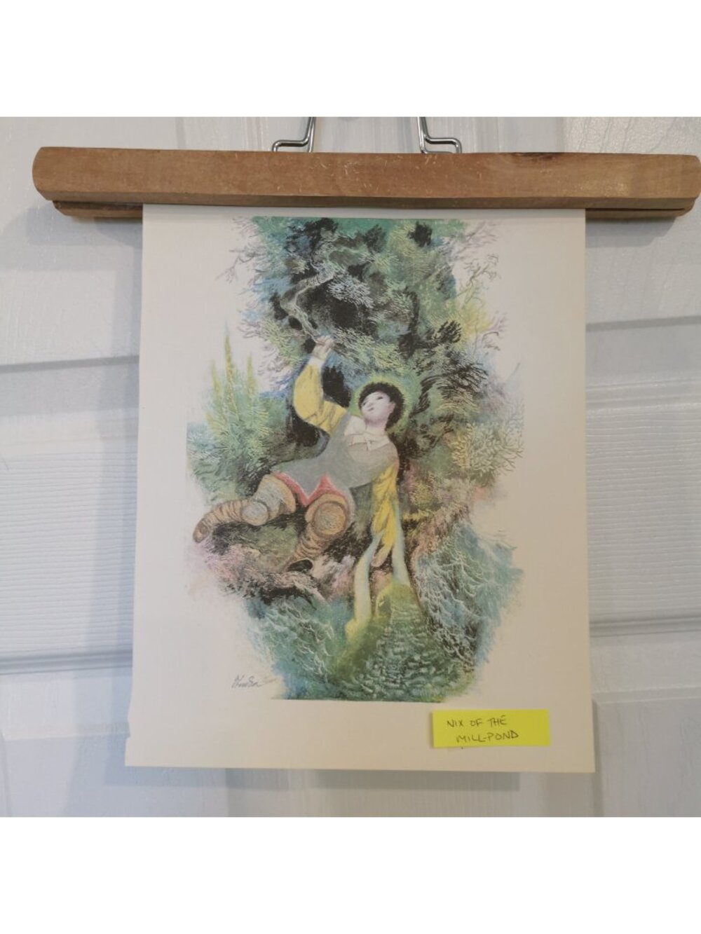 Nix of the Mill Pond Jiri Trnka 8.5"x10" Art Brothers Grimm Illustrations German - Picture 4 of 5